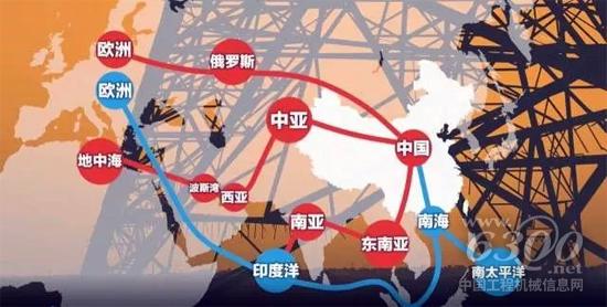 图：卡特彼勒在“一带一路”沿线地区的项目轨迹